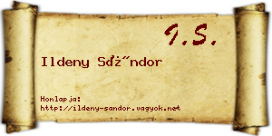Ildeny Sándor névjegykártya